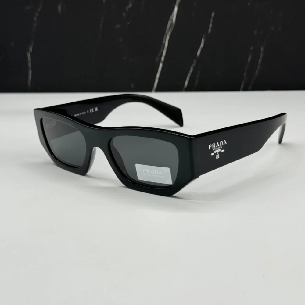 NEW PRADA SPRA01 16K08Z UNISEX SUNGLASSES PRA01S BLACK GEOMETRIC SPR A01 EYEWEAR - Picture 7 of 14